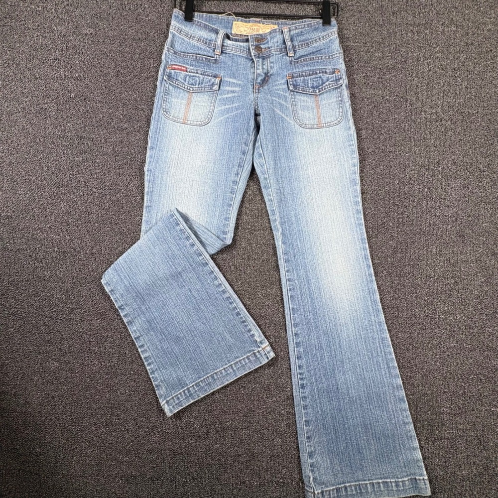 Vintage American Rag Low Rise Flare Cargo Pocket Jeans Women's 3 Bareback 90s